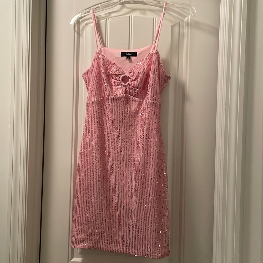 Lulus bubblegum pink sequin cocktail dress
